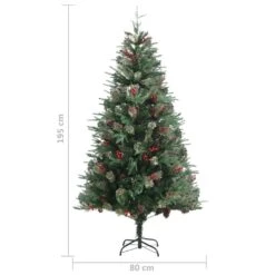 VidaXL Sapin De Noël Avec Pommes De Pin Vert 195 Cm PVC Et PE -Homcom Boutique 8720286767047 5