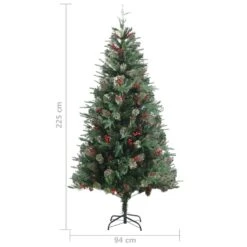 VidaXL Sapin De Noël Avec Pommes De Pin Vert 225 Cm PVC Et PE -Homcom Boutique 8720286767054 5