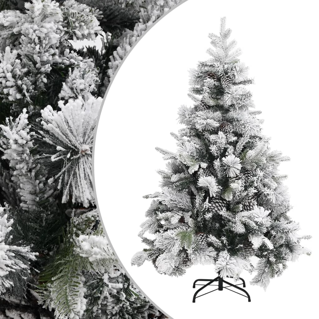 VidaXL Sapin De Noël à Flocons De Neige Et Pommes De Pin 150 Cm PVC/PE 2 VidaXL Sapin De Noël à Flocons De Neige Et Pommes De Pin 150 Cm PVC/PE – Image 2