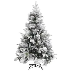 VidaXL Sapin De Noël à Flocons De Neige Et Pommes De Pin 150 Cm PVC/PE