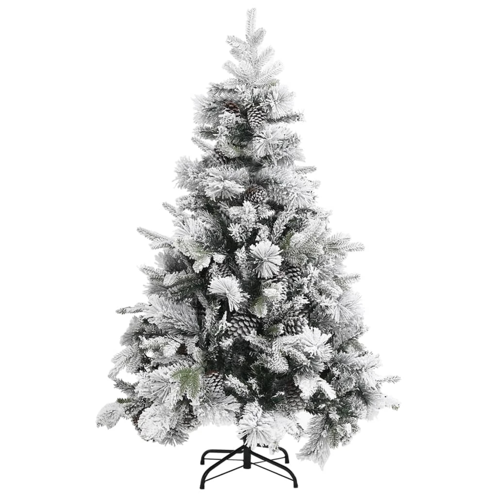 VidaXL Sapin De Noël à Flocons De Neige Et Pommes De Pin 150 Cm PVC/PE 1 VidaXL Sapin De Noël à Flocons De Neige Et Pommes De Pin 150 Cm PVC/PE