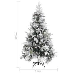 VidaXL Sapin De Noël à Flocons De Neige Et Pommes De Pin 195 Cm PVC/PE -Homcom Boutique 8720286767085 5