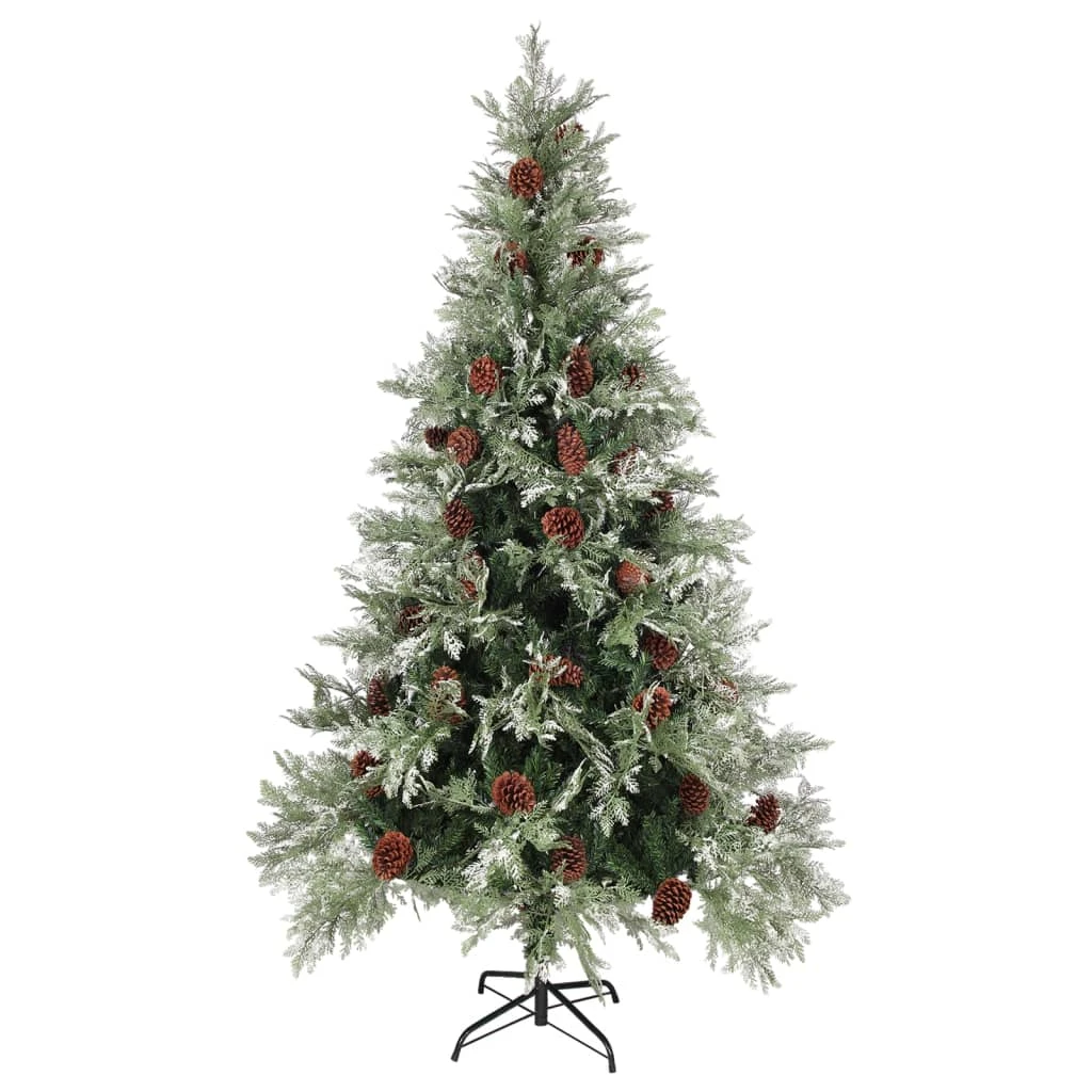 VidaXL Sapin De Noël Avec Pommes De Pin Vert Et Blanc 225 Cm PVC Et PE 1 VidaXL Sapin De Noël Avec Pommes De Pin Vert Et Blanc 225 Cm PVC Et PE