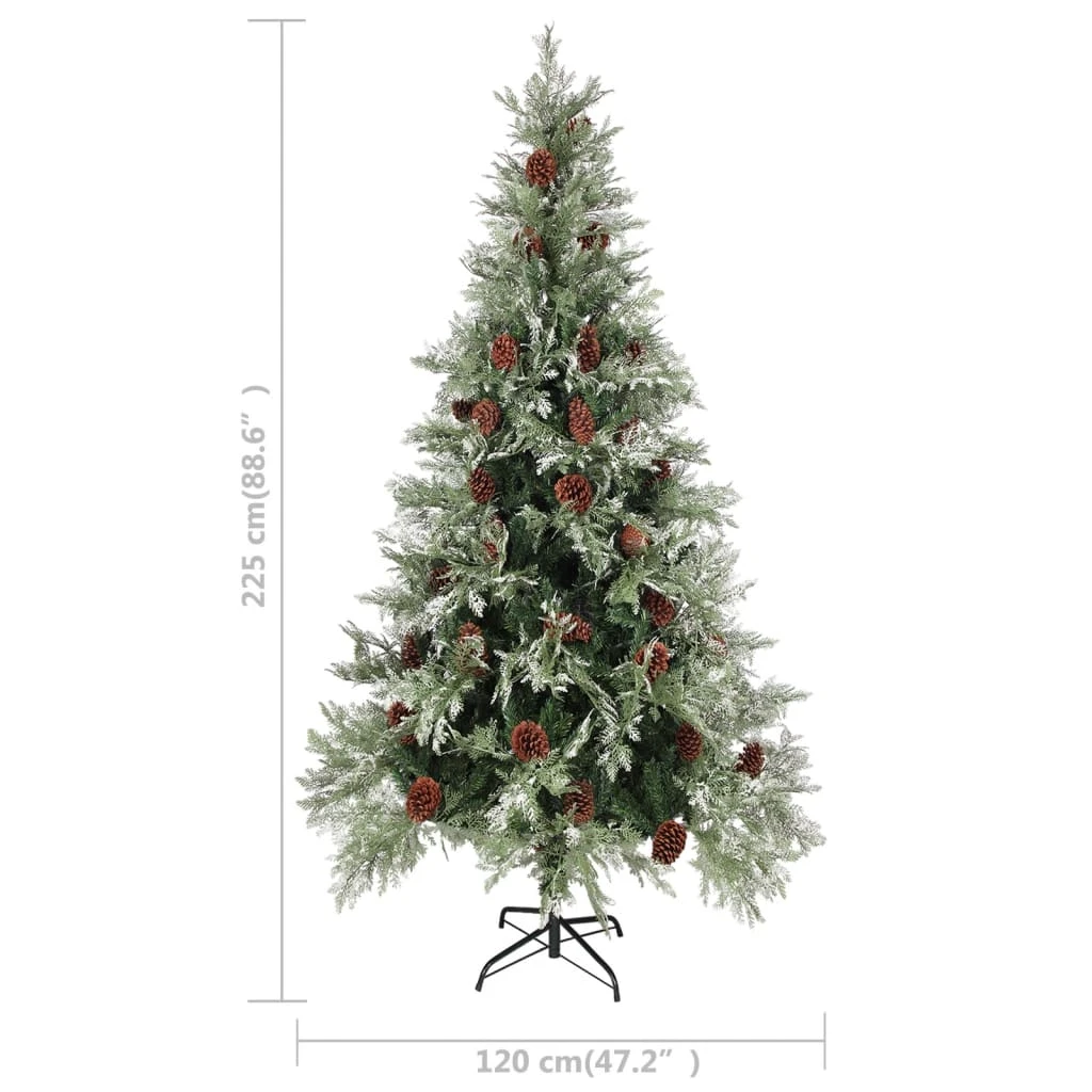 VidaXL Sapin De Noël Avec Pommes De Pin Vert Et Blanc 225 Cm PVC Et PE 4 VidaXL Sapin De Noël Avec Pommes De Pin Vert Et Blanc 225 Cm PVC Et PE – Image 4