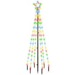 VidaXL Sapin De Noël Avec Piquet Coloré 108 LED 180 Cm