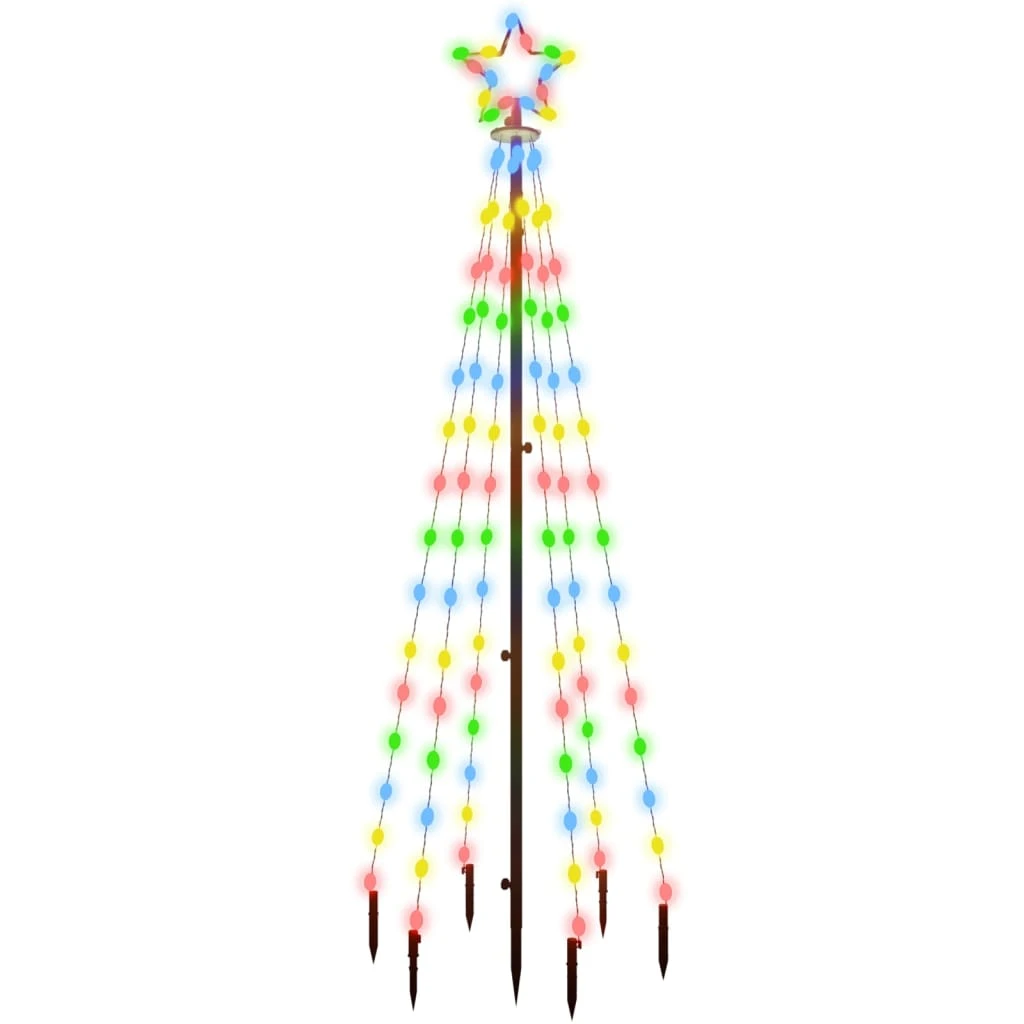 VidaXL Sapin De Noël Avec Piquet Coloré 108 LED 180 Cm 1 VidaXL Sapin De Noël Avec Piquet Coloré 108 LED 180 Cm
