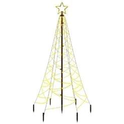 VidaXL Sapin De Noël Avec Piquet Coloré 200 LED 180 Cm