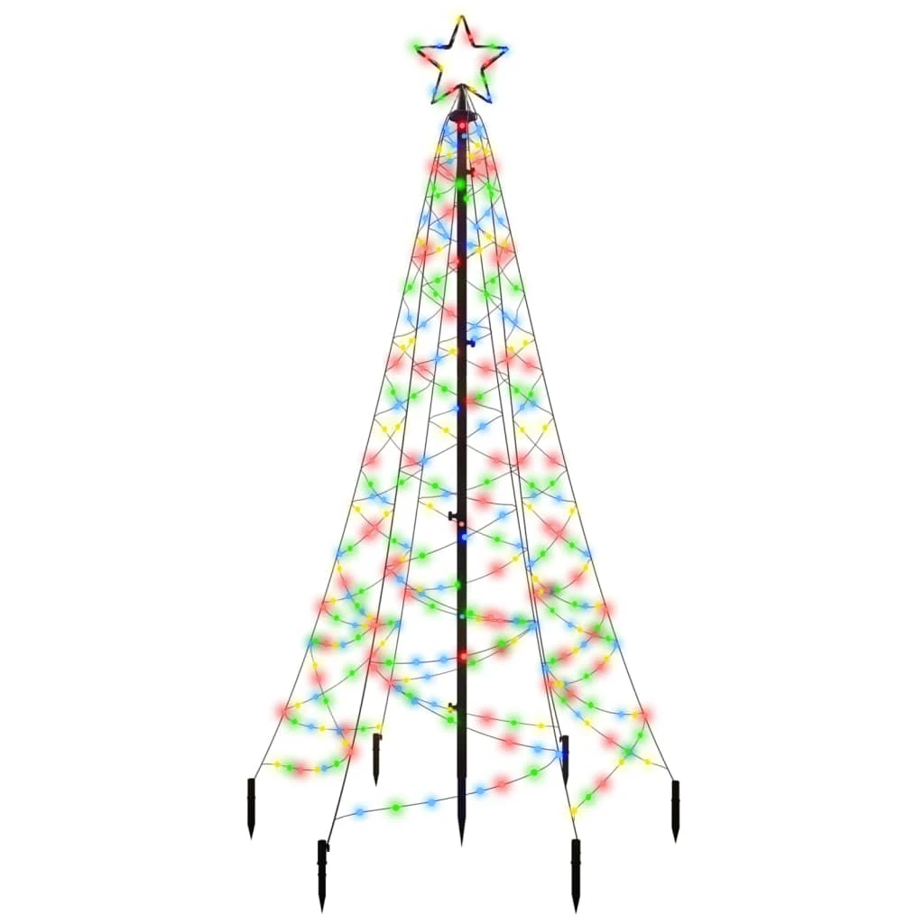 VidaXL Sapin De Noël Avec Piquet Coloré 200 LED 180 Cm 2 VidaXL Sapin De Noël Avec Piquet Coloré 200 LED 180 Cm – Image 2