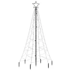 VidaXL Sapin De Noël Avec Piquet Blanc Chaud 200 LED 180 Cm