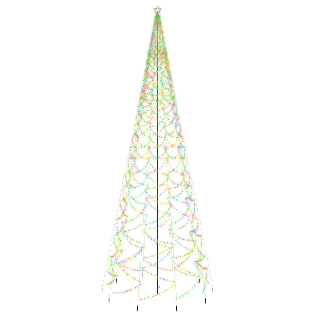 VidaXL Sapin De Noël Avec Piquet 3000 LED Colorées 800 Cm 2 VidaXL Sapin De Noël Avec Piquet 3000 LED Colorées 800 Cm – Image 2