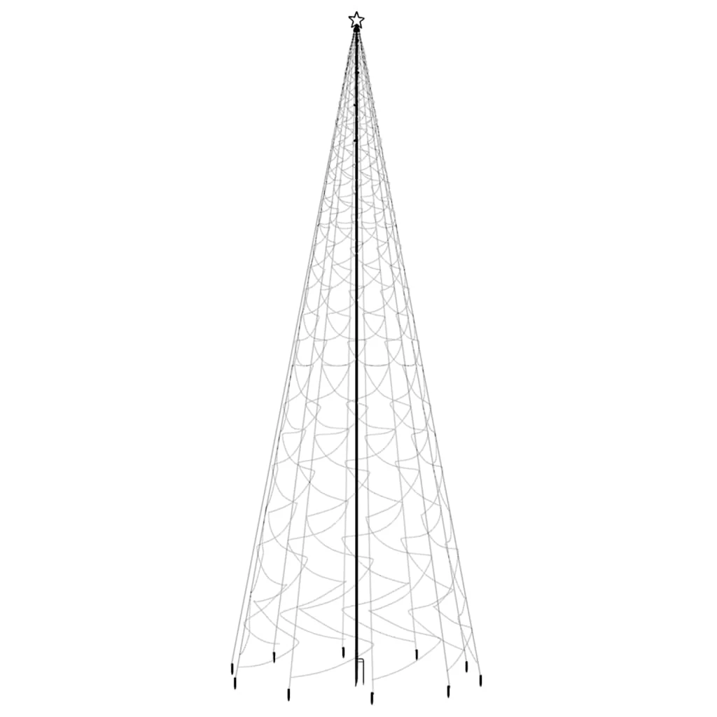 VidaXL Sapin De Noël Avec Piquet 3000 LED Colorées 800 Cm 1 VidaXL Sapin De Noël Avec Piquet 3000 LED Colorées 800 Cm