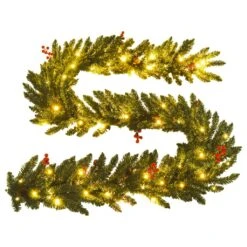 VidaXL Arbres De Noël Artificiels 2 Pcs Et Couronne, Guirlande Et LED 12 VidaXL Arbres De Noël Artificiels 2 Pcs Et Couronne, Guirlande Et LED -Homcom Boutique 8720287021186 6
