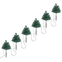 VidaXL Arbres D'allée De Noël 6 Pcs Avec LED Multicolores 45 Cm PVC