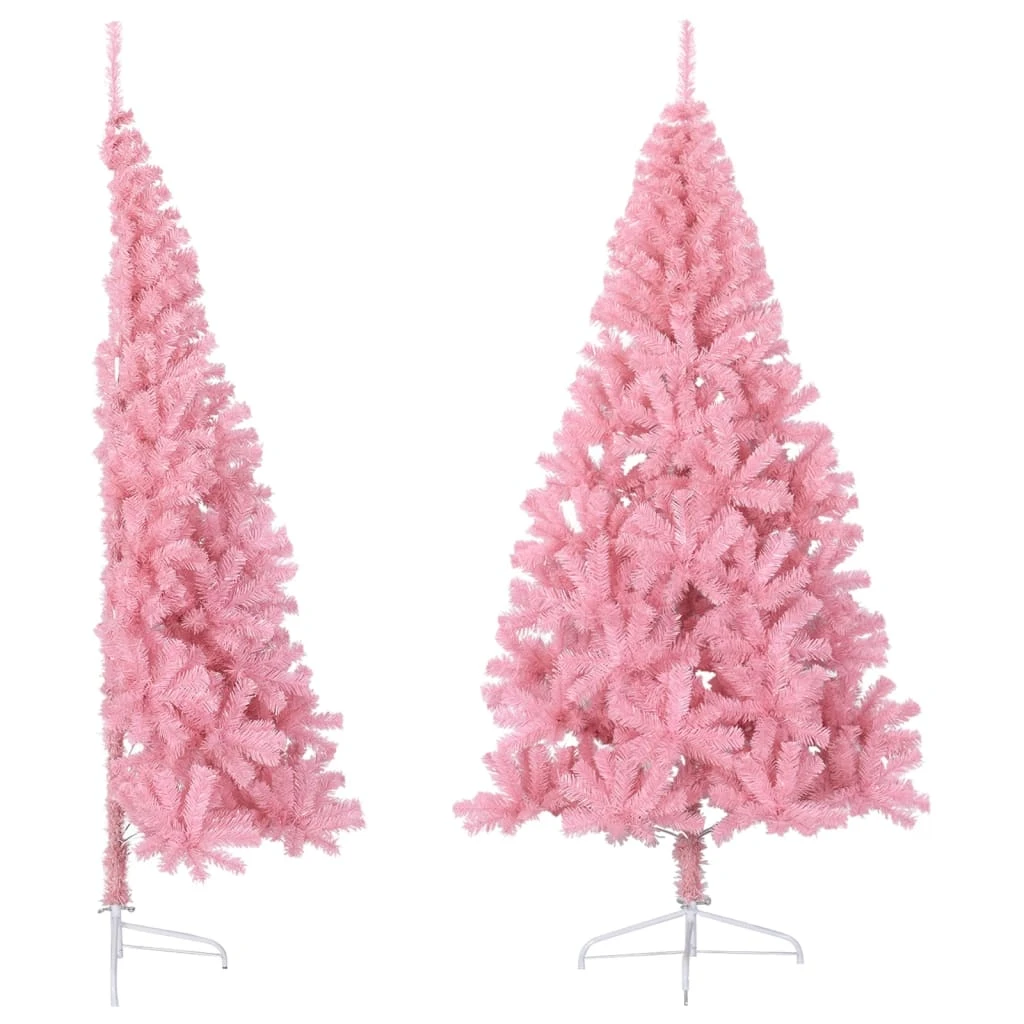 VidaXL Demi Sapin De Noël Artificiel Avec Support Rose 180 Cm PVC 2 VidaXL Demi Sapin De Noël Artificiel Avec Support Rose 180 Cm PVC – Image 2