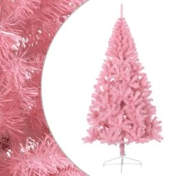 VidaXL Demi Sapin De Noël Artificiel Avec Support Rose 180 Cm PVC