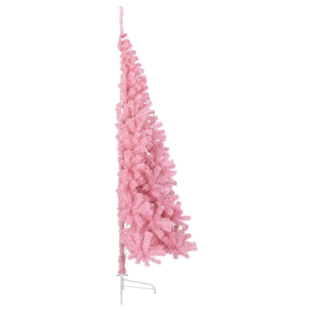 VidaXL Demi Sapin De Noël Artificiel Avec Support Rose 180 Cm PVC 3 VidaXL Demi Sapin De Noël Artificiel Avec Support Rose 180 Cm PVC – Image 3