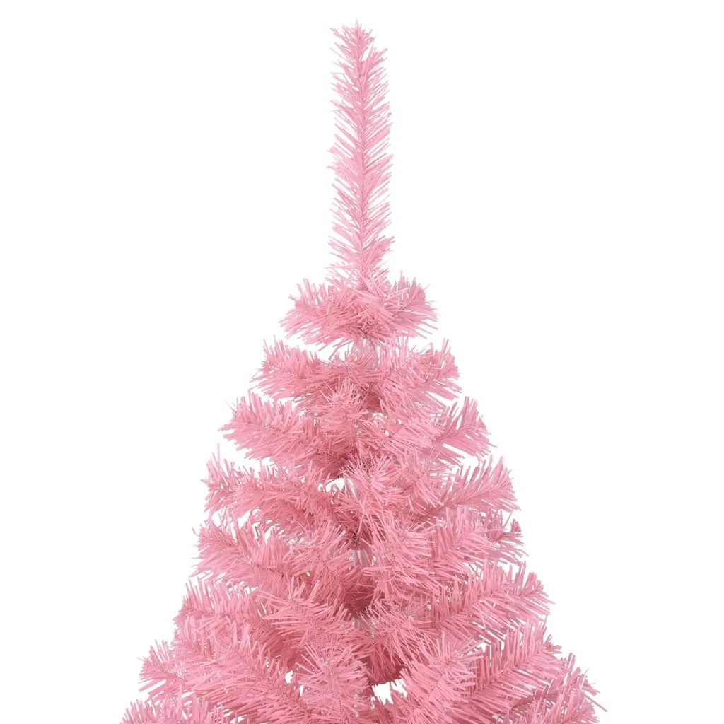 VidaXL Demi Sapin De Noël Artificiel Avec Support Rose 180 Cm PVC 4 VidaXL Demi Sapin De Noël Artificiel Avec Support Rose 180 Cm PVC – Image 4
