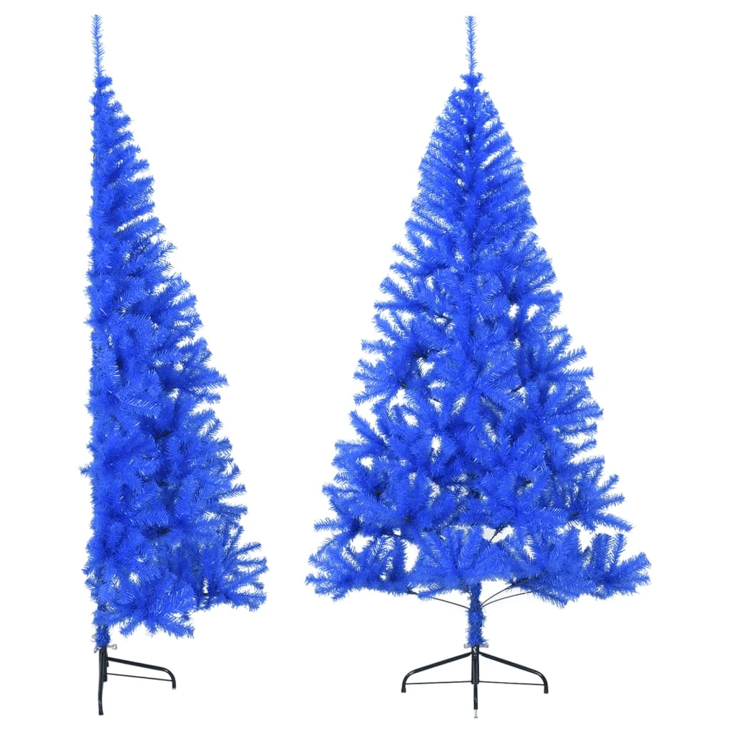 VidaXL Demi Sapin De Noël Artificiel Avec Support Bleu 180 Cm PVC 2 VidaXL Demi Sapin De Noël Artificiel Avec Support Bleu 180 Cm PVC – Image 2