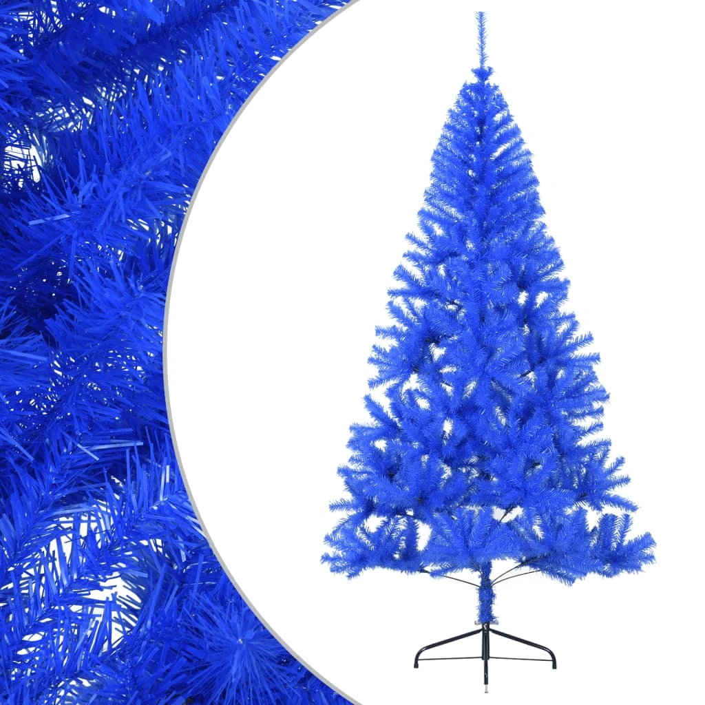 VidaXL Demi Sapin De Noël Artificiel Avec Support Bleu 180 Cm PVC 1 VidaXL Demi Sapin De Noël Artificiel Avec Support Bleu 180 Cm PVC