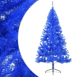 VidaXL Demi Sapin De Noël Artificiel Avec Support Bleu 240 Cm PVC