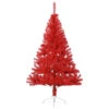 VidaXL Demi Sapin De Noël Artificiel Avec Support Rouge 150 Cm PVC