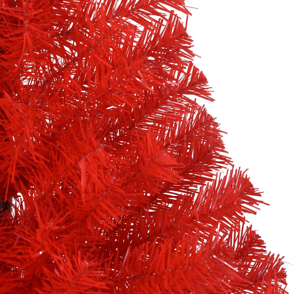 VidaXL Demi Sapin De Noël Artificiel Avec Support Rouge 150 Cm PVC 5 VidaXL Demi Sapin De Noël Artificiel Avec Support Rouge 150 Cm PVC – Image 5