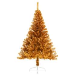 VidaXL Demi Sapin De Noël Artificiel Avec Support Doré 120 Cm PVC