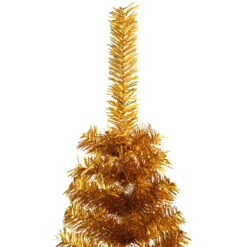 VidaXL Demi Sapin De Noël Artificiel Avec Support Doré 120 Cm PVC -Homcom Boutique 8720287021605 4