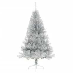 VidaXL Demi Sapin De Noël Artificiel Avec Support Argenté 150 Cm PVC