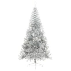 VidaXL Demi Sapin De Noël Artificiel Avec Support Argenté 210 Cm PVC