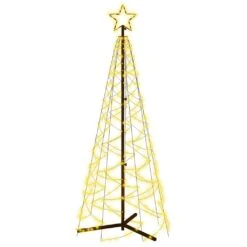 VidaXL Arbre De Noël Cône Blanc Chaud 200 LED 70x180 Cm