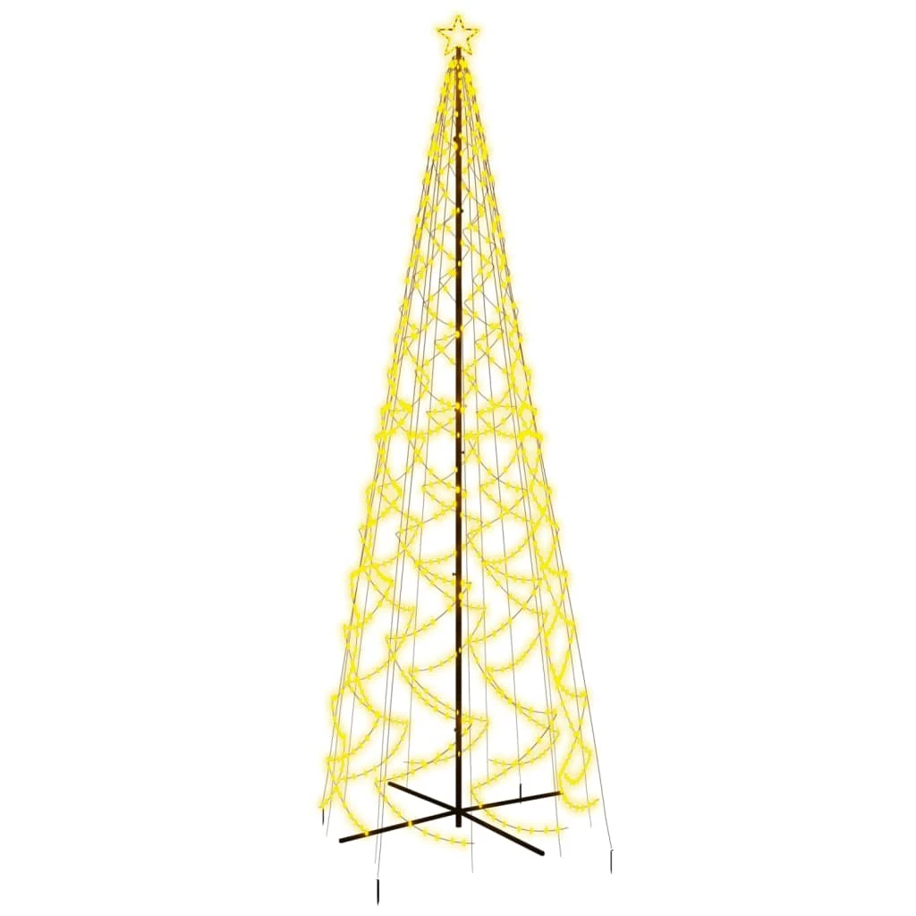 VidaXL Arbre De Noël Cône 1400 LED Blanc Chaud 160x500 Cm 2 VidaXL Arbre De Noël Cône 1400 LED Blanc Chaud 160x500 Cm – Image 2