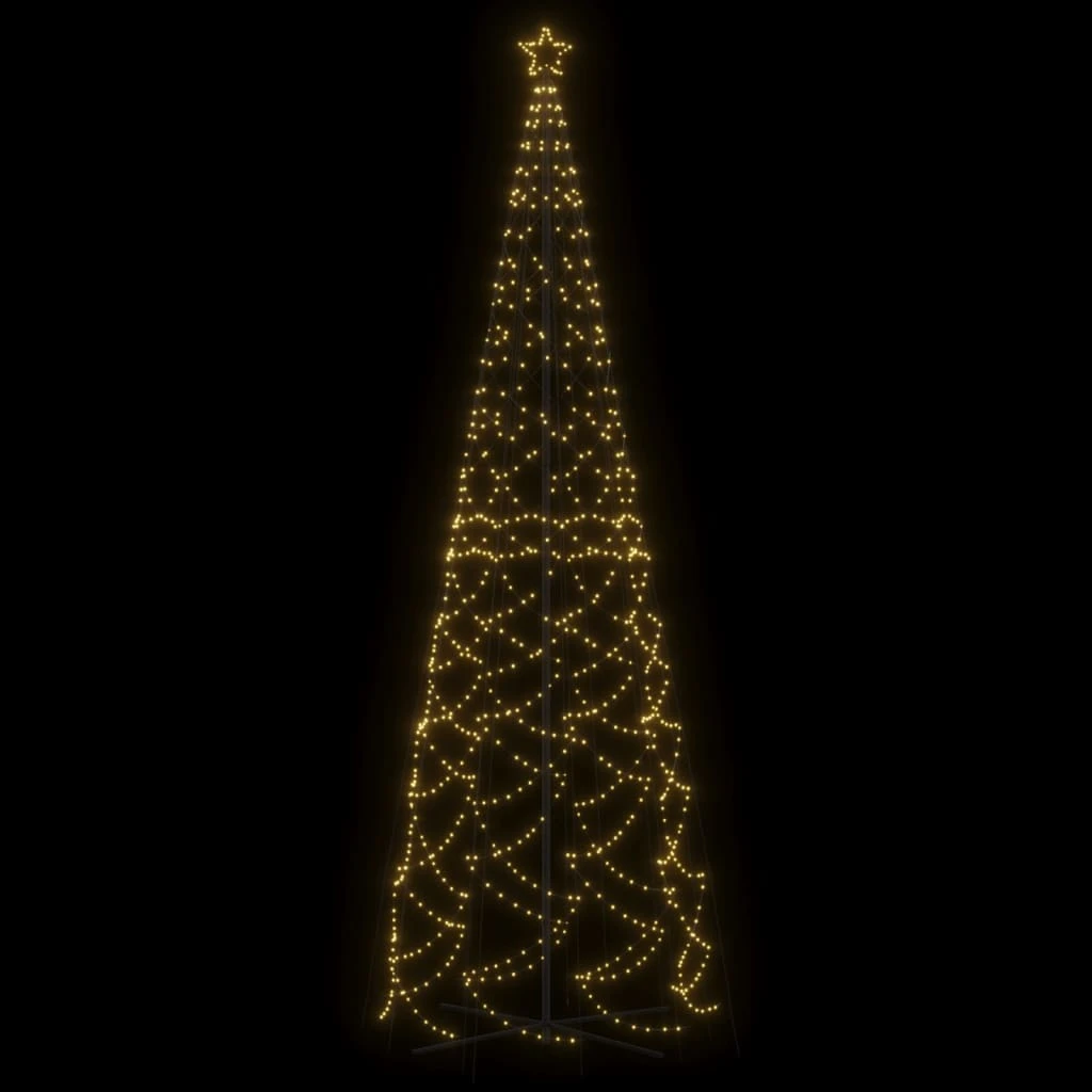 VidaXL Arbre De Noël Cône 1400 LED Blanc Chaud 160x500 Cm 3 VidaXL Arbre De Noël Cône 1400 LED Blanc Chaud 160x500 Cm – Image 3