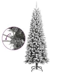 VidaXL Sapin De Noël Artificiel Avec Neige Floquée 210 Cm PVC Et PE -Homcom Boutique 8720287110330 5