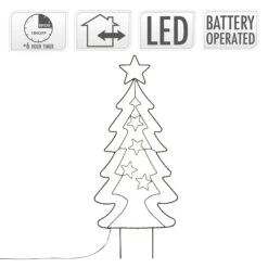 Arbre De Noël Avec 90 LEDs Blanc Chaud Décoration Pour Interieur/exterieur 87 Cm -Homcom Boutique 8720573042673 4