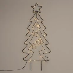 Arbre De Noël Avec 90 LEDs Blanc Chaud Décoration Pour Interieur/exterieur 87 Cm -Homcom Boutique 8720573042673 5