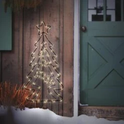 Arbre De Noël Avec 90 LEDs Blanc Chaud Décoration Pour Interieur/exterieur 87 Cm -Homcom Boutique 8720573042673 7